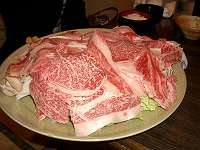 近江牛の肉と野菜
